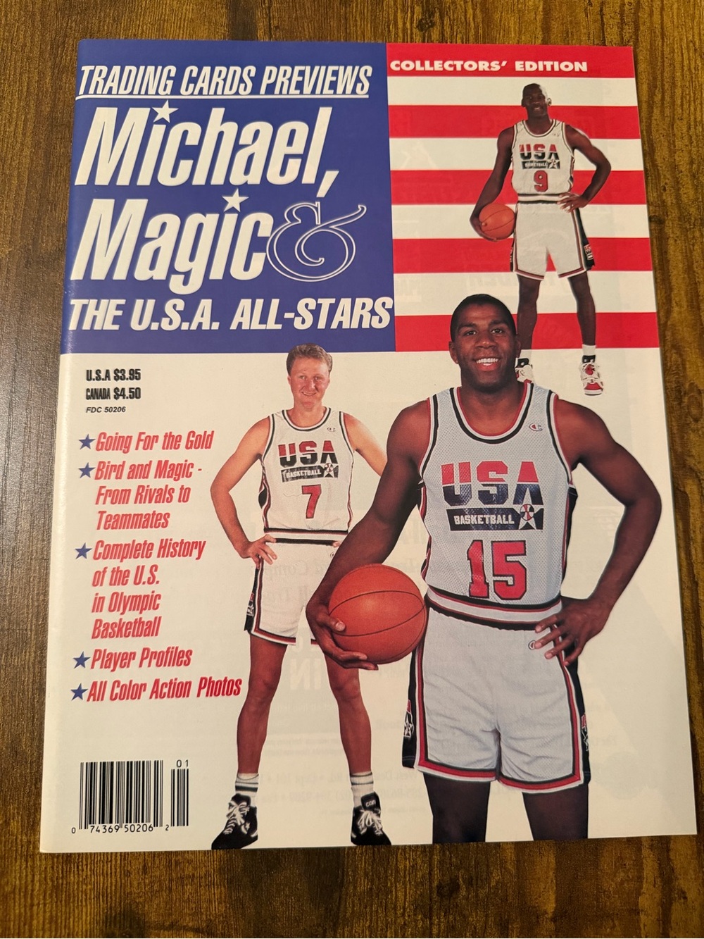 Michael Jordan Magic Johnson Larry Bird 1992 USA Basketball Dream Team Magazine